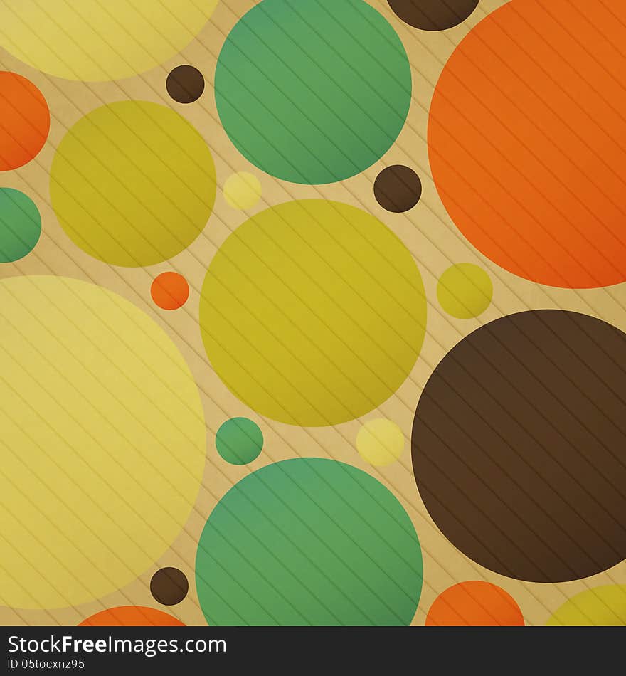 New abstract wallpaper with colored circles on cardboard texture. New abstract wallpaper with colored circles on cardboard texture