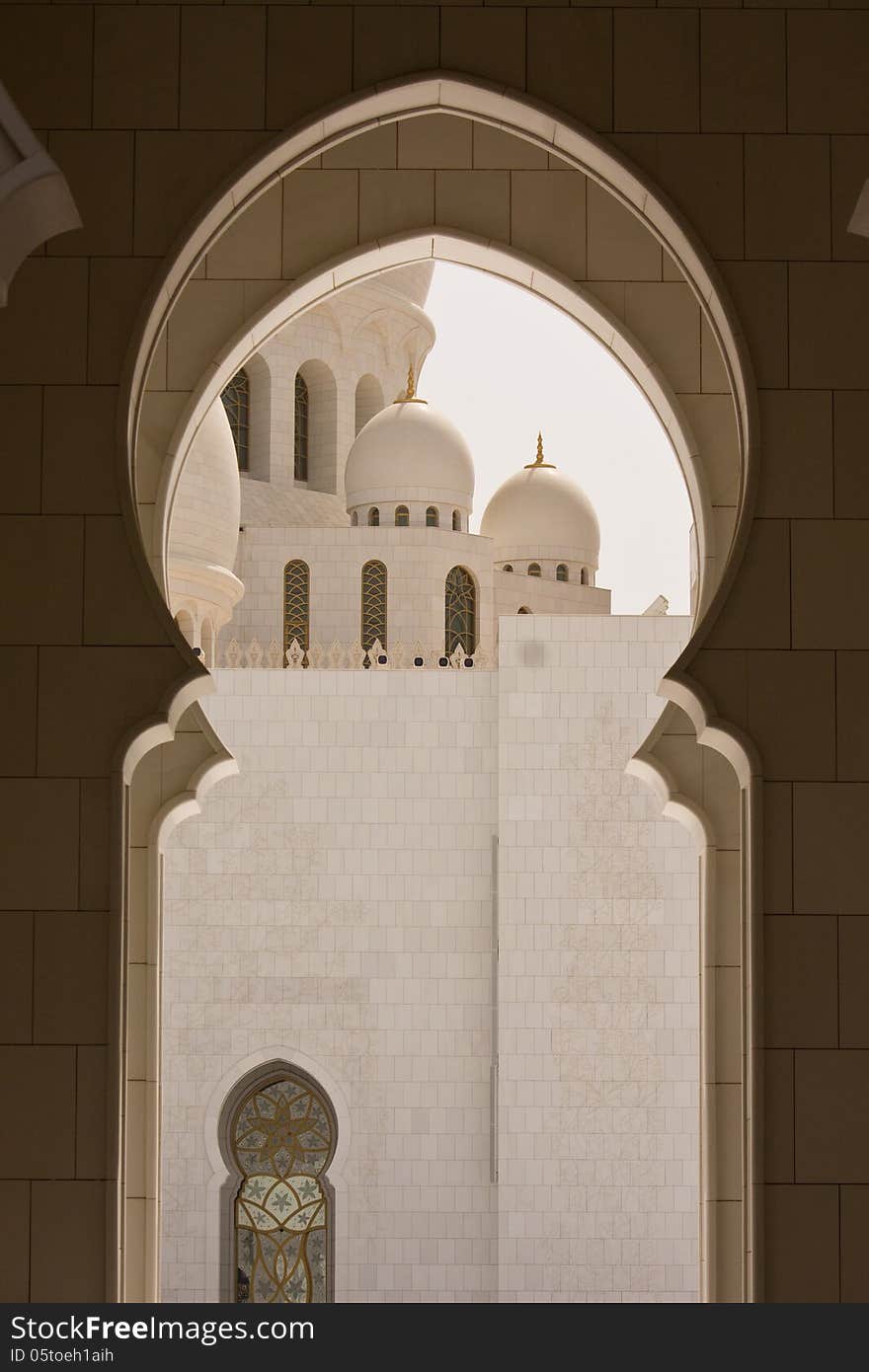 Sheikh Zayed Grand Mosque in Abu Dhabi detail. Sheikh Zayed Grand Mosque in Abu Dhabi detail