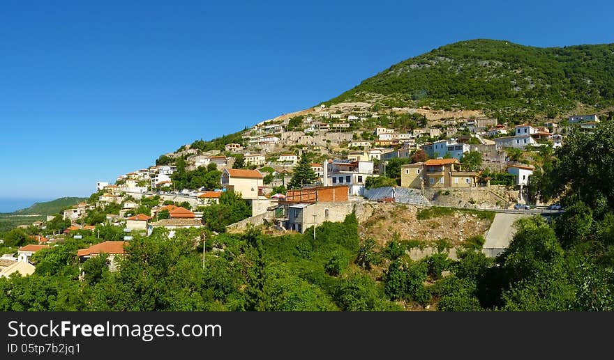 Panorama of Vuno in Albania. Panorama of Vuno in Albania.