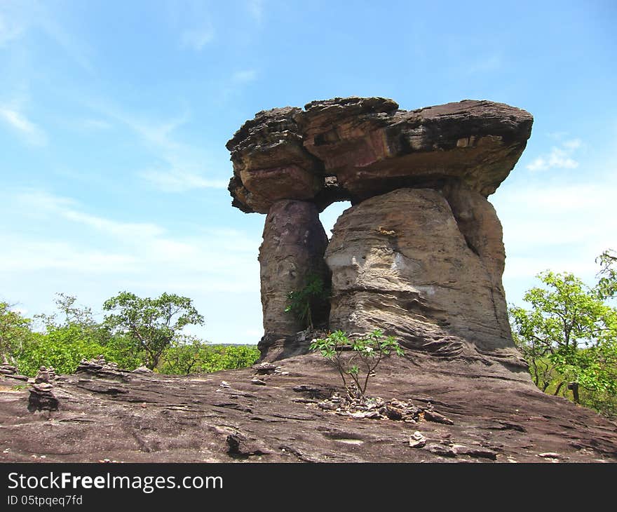 Stone Pillars 3 Sao Chaliang at Ubonratchathani, Thailand