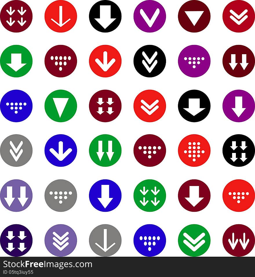 Stock Photo - set of icons with arrows. Stock Photo - set of icons with arrows