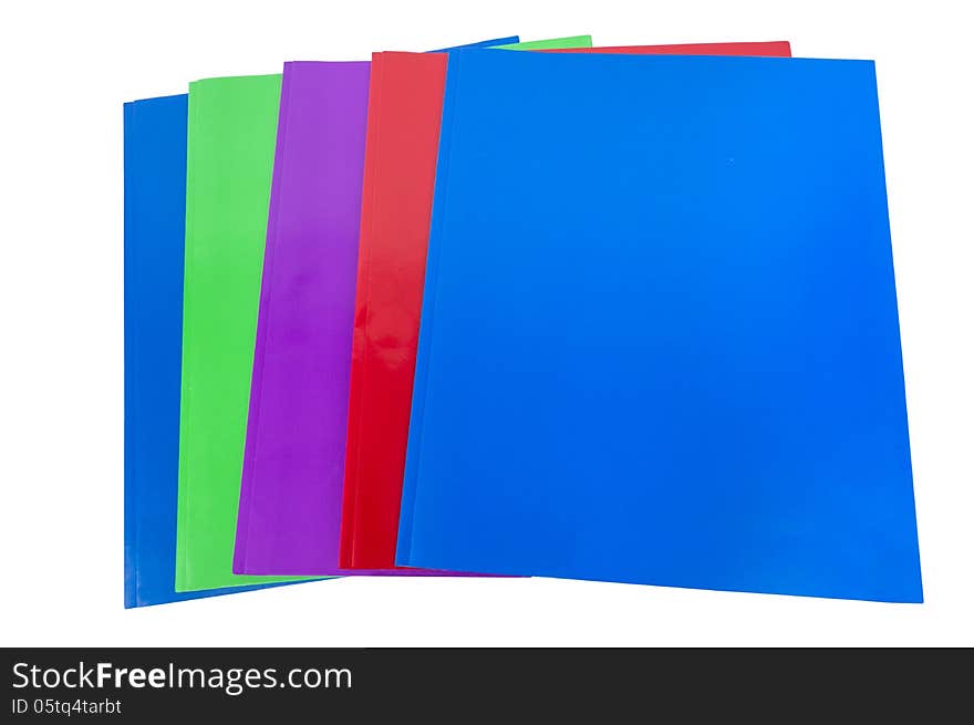 School Or Office Colorful Folders Isolated