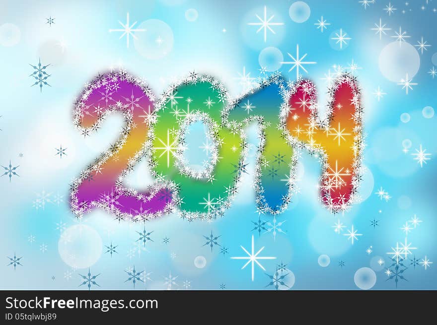 Blue background with symbol of 2014 New Year. Blue background with symbol of 2014 New Year.