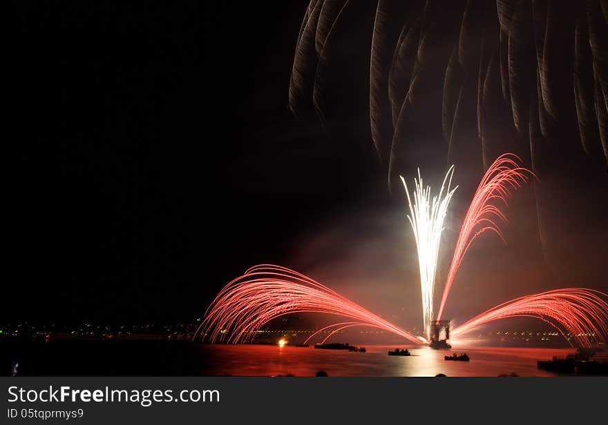 A firework at a music festival at geneva