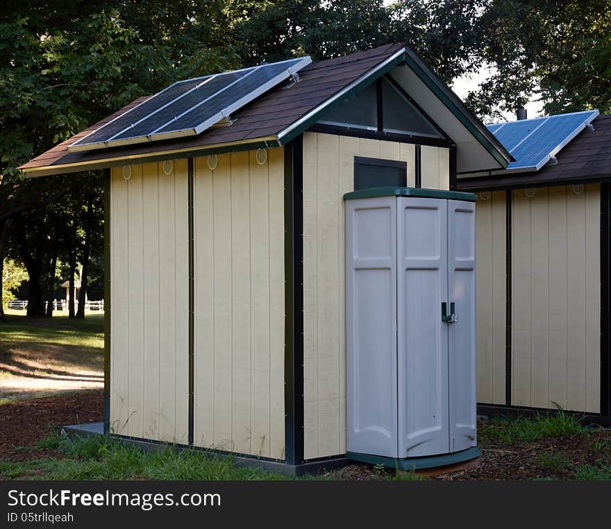 There is modern very economical solar powered recycling toilet which is very useful in rest areas and parks. There is modern very economical solar powered recycling toilet which is very useful in rest areas and parks