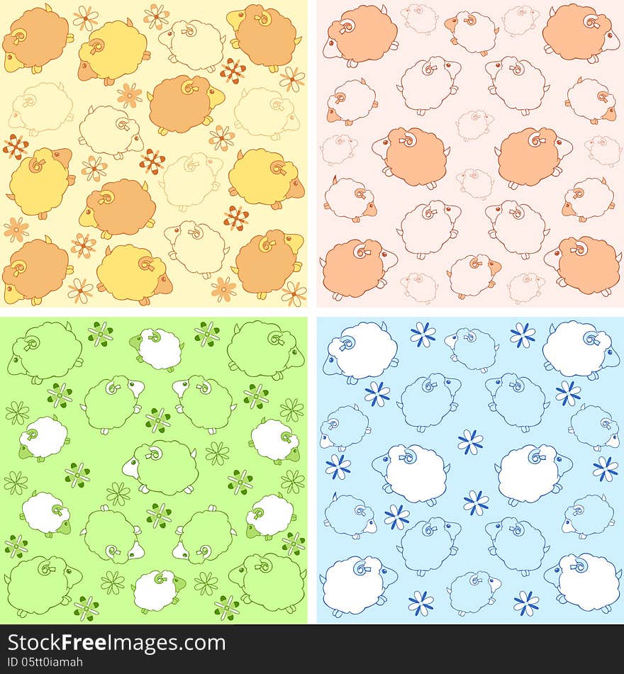 Pattern with lambs