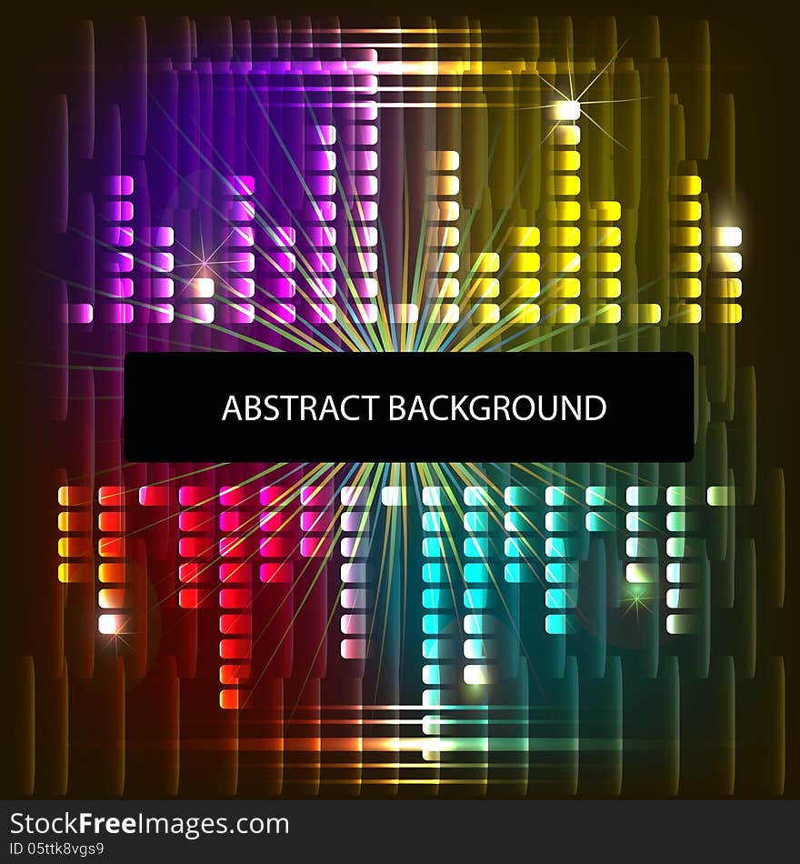 Illustration of music equaliser in shiny background