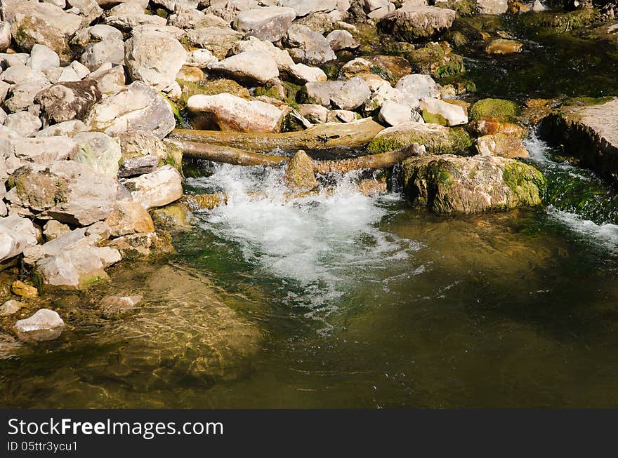 River chute in wood of Sokobanja. River chute in wood of Sokobanja.