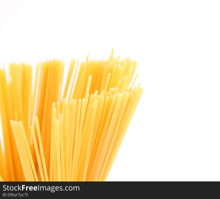 Bunch of spaghetti third number isolated on white background