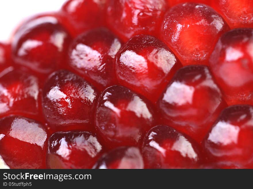 Macro View. Ripe Seeds Of Pomegranate.