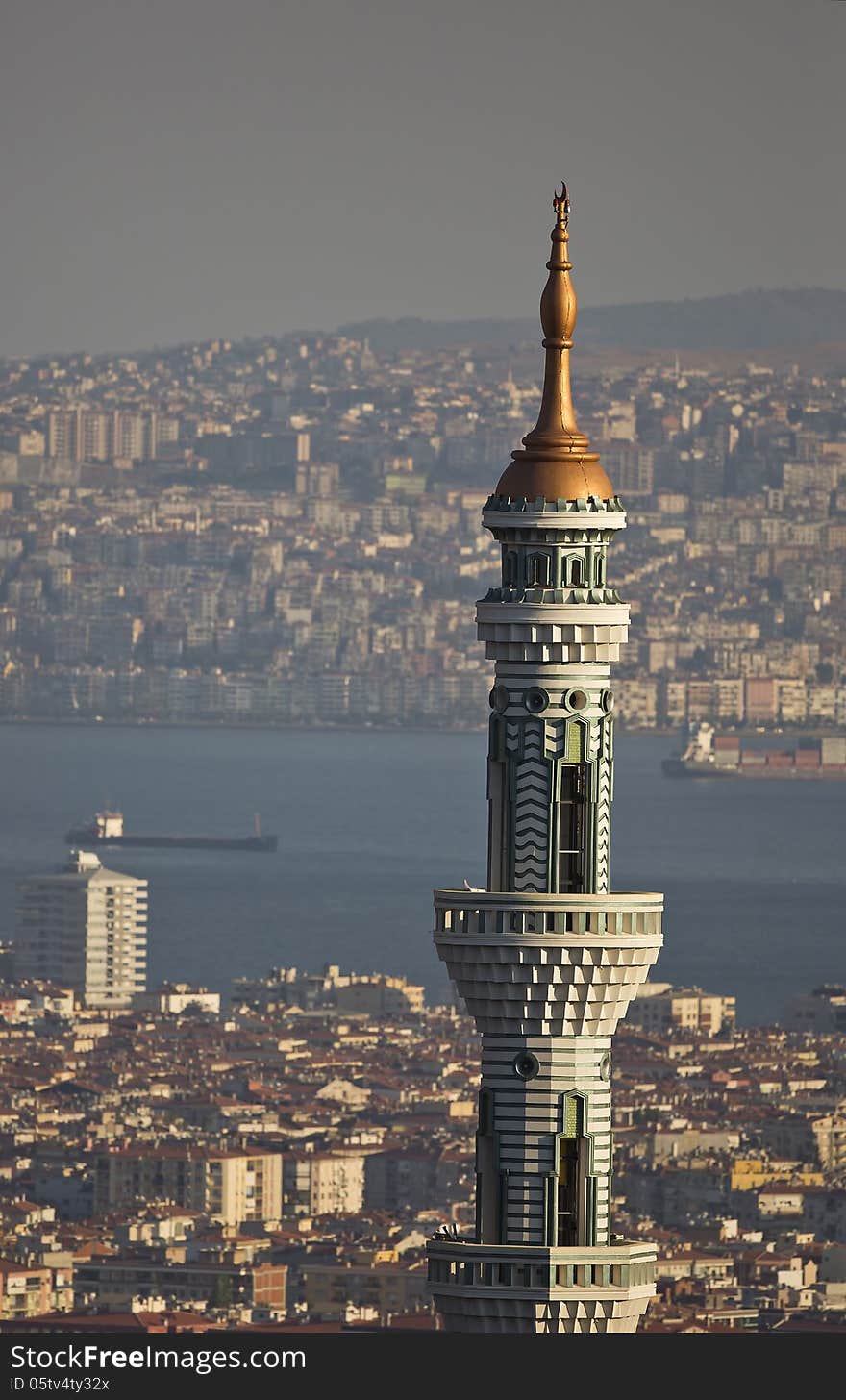 Minaret of a Mosque located in Izmir, Turkey. Minaret of a Mosque located in Izmir, Turkey