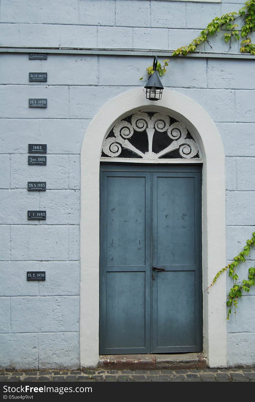 Flood water levels in town doorway