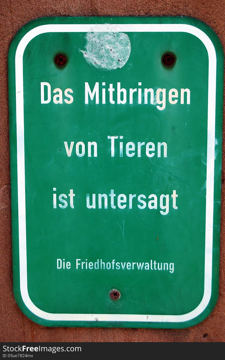 German no animals sign