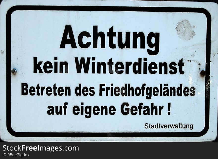 German Warning Sign