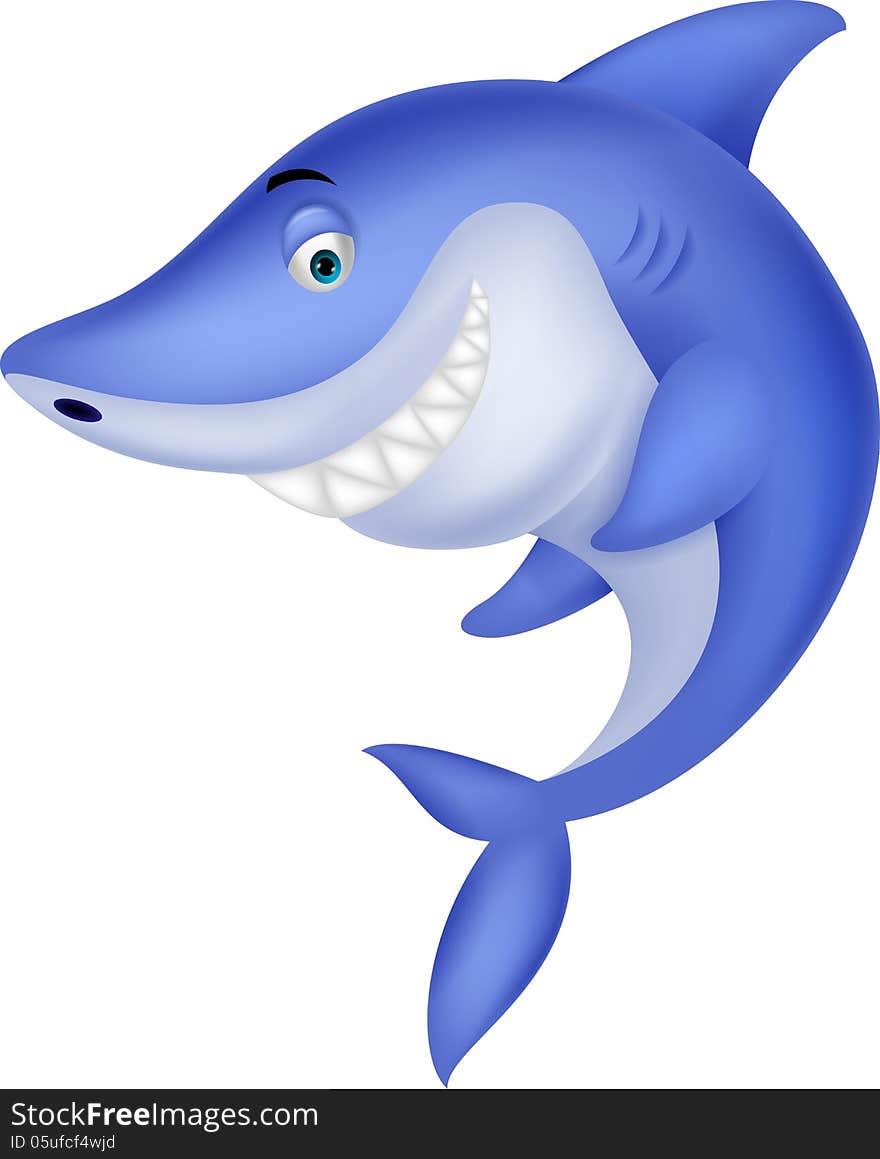 Illustration of Cute shark cartoon