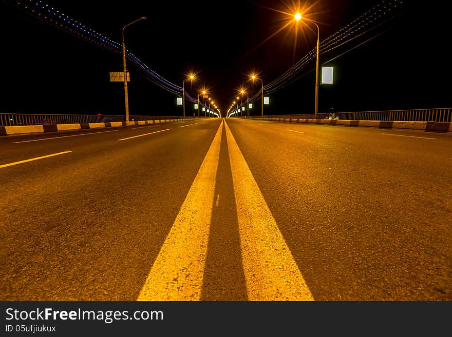 Deserted bridge on a quiet night