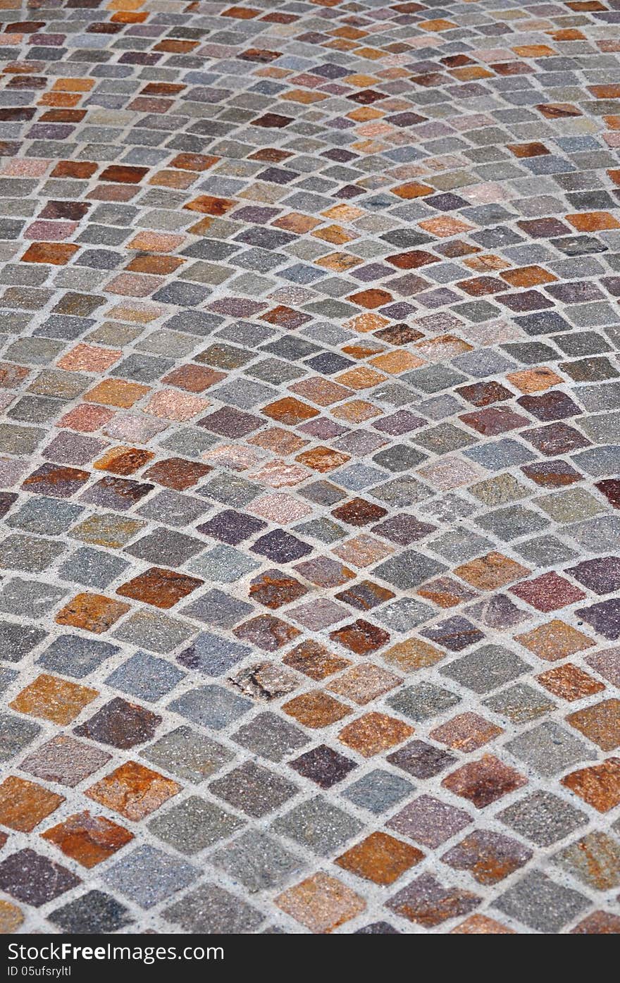 Colorful Brick Cobblestone Squares Background