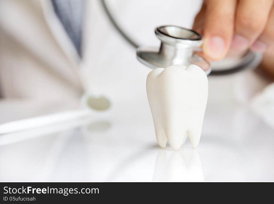 Molar with dentist background