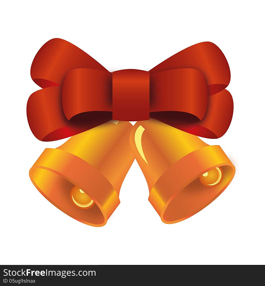 Xmas bells with red bow