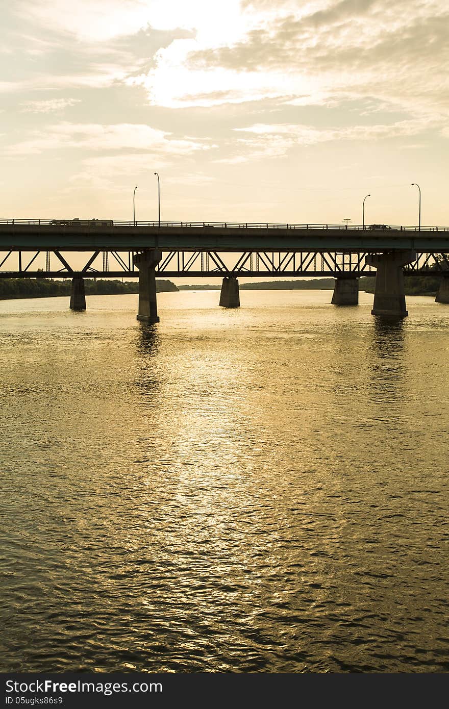 The Diefenbaker Bridge is a Canadian bridge that spans the North Saskatchewan River in Prince Albert, Saskatchewan. The Diefenbaker Bridge is a Canadian bridge that spans the North Saskatchewan River in Prince Albert, Saskatchewan.