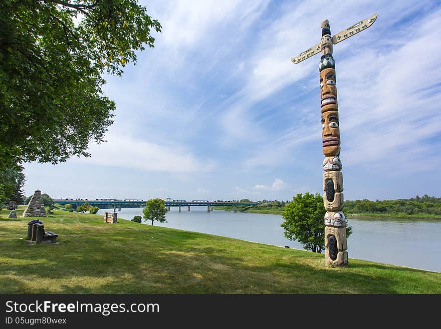 Totem Pole along River