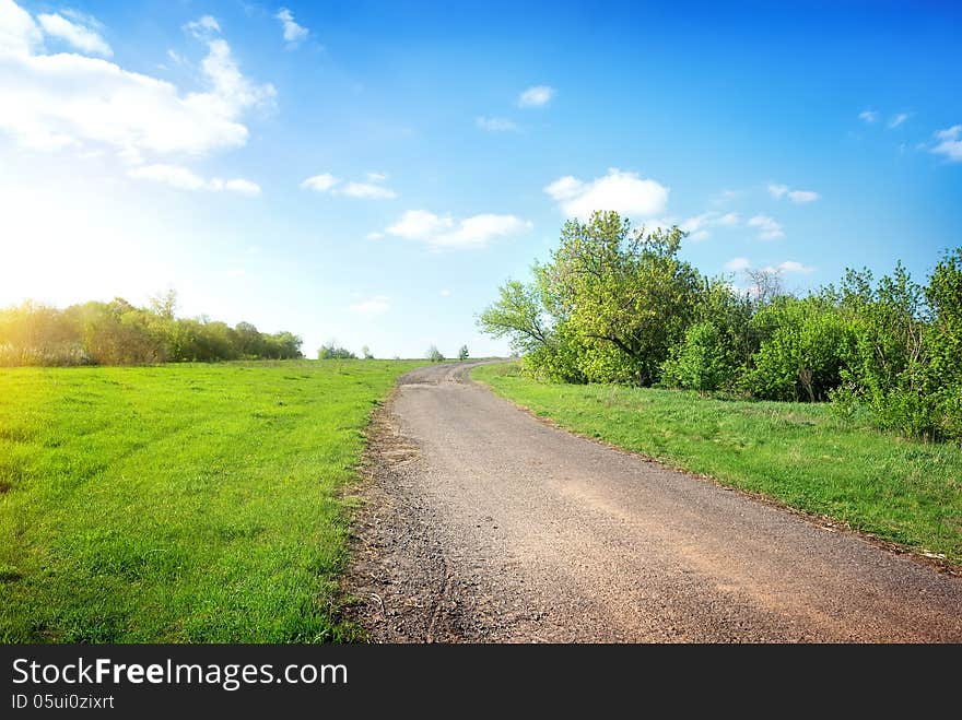 Wide Road In The Field