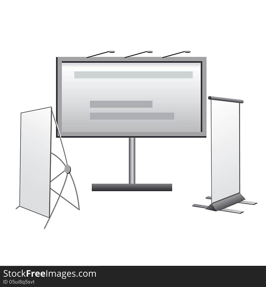 Set of different advertising media icons