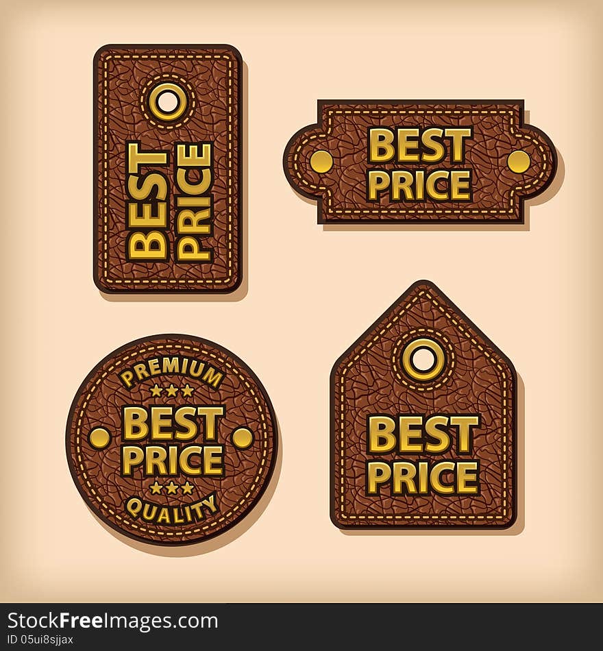 Set of different best price leather labels