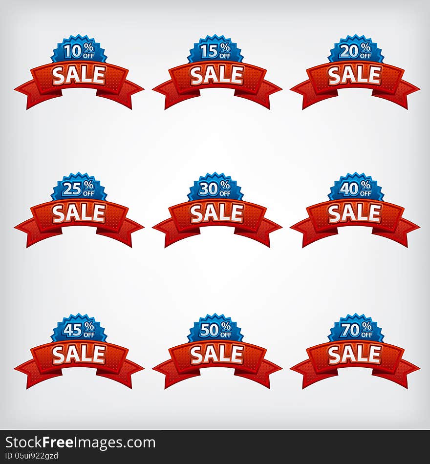 Illustration of sale labels and badges