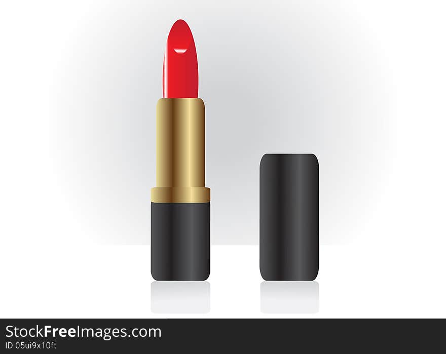 Cosmetics,Lipstick. A bottle of red lipstick.