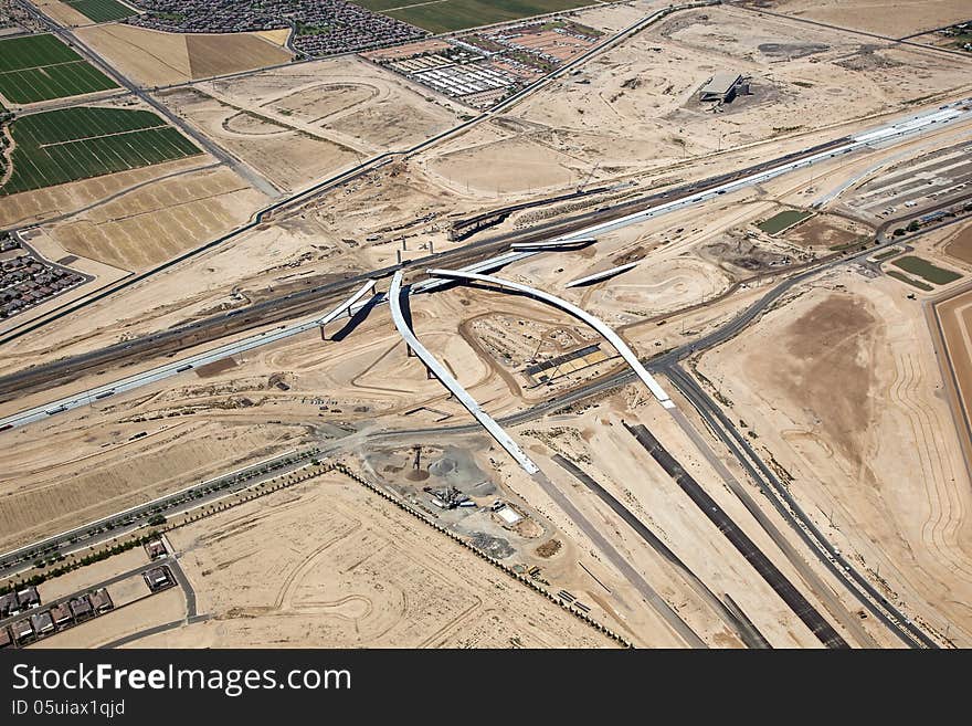 Construction of Interstate 10 Interchange at the 303 Freeway near Goodyear, Arizona. Construction of Interstate 10 Interchange at the 303 Freeway near Goodyear, Arizona