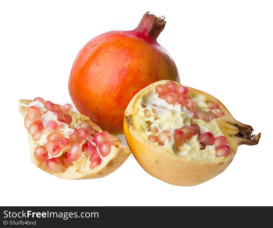 Pomegranate isolated on white background