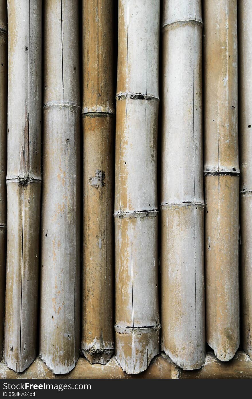 Brown bamboo wall background with retro tone