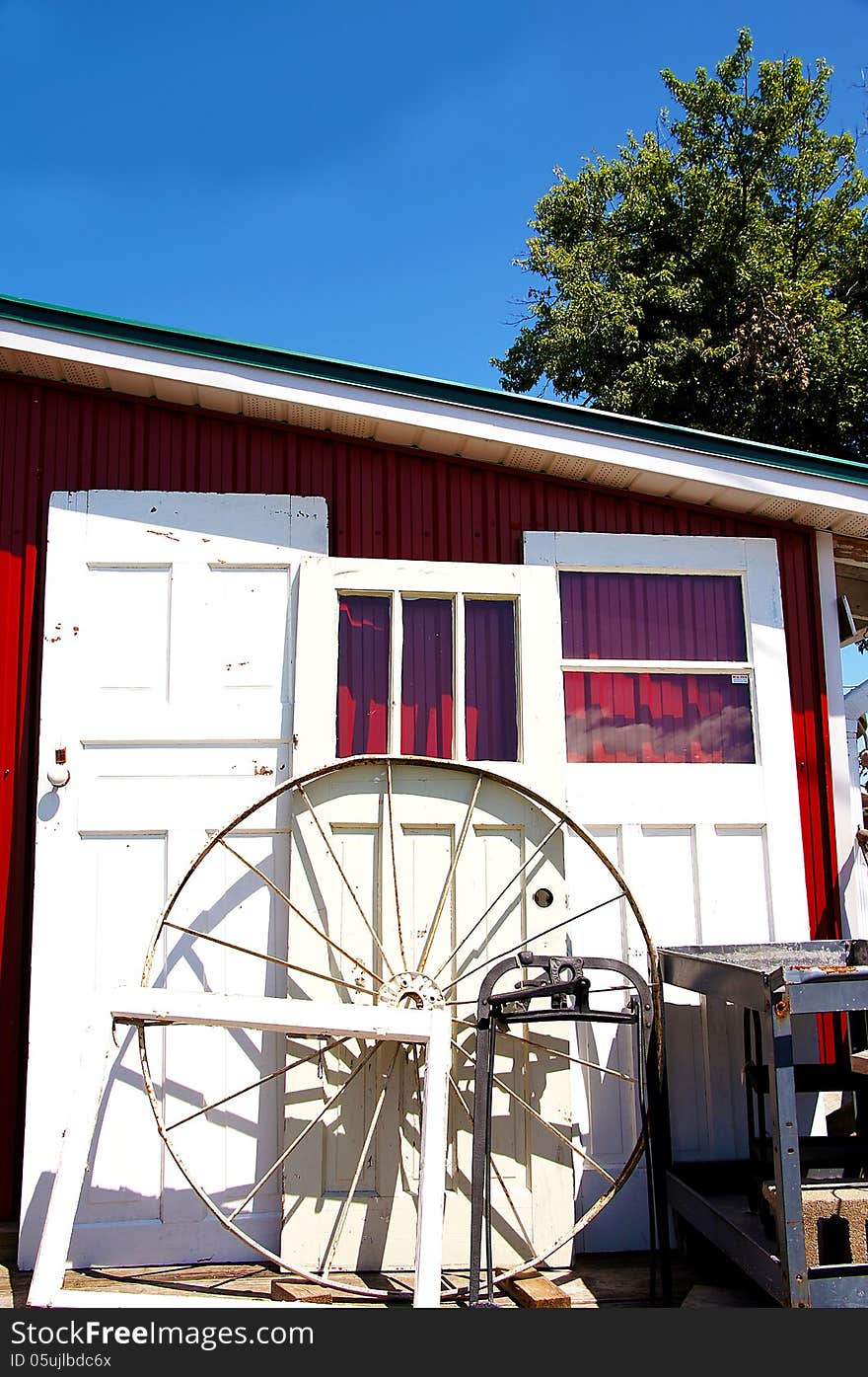 Antique Doors & Wheel