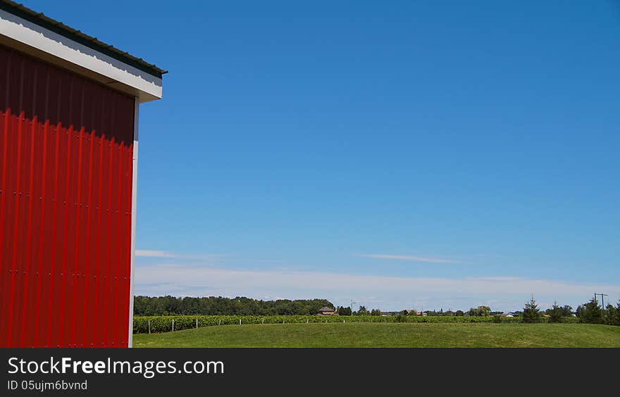 Country Landscape Red Barn Siding