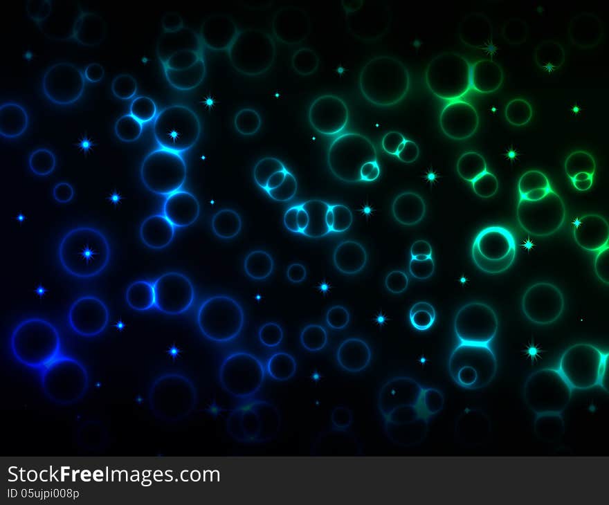 Abstract background with glowing rings