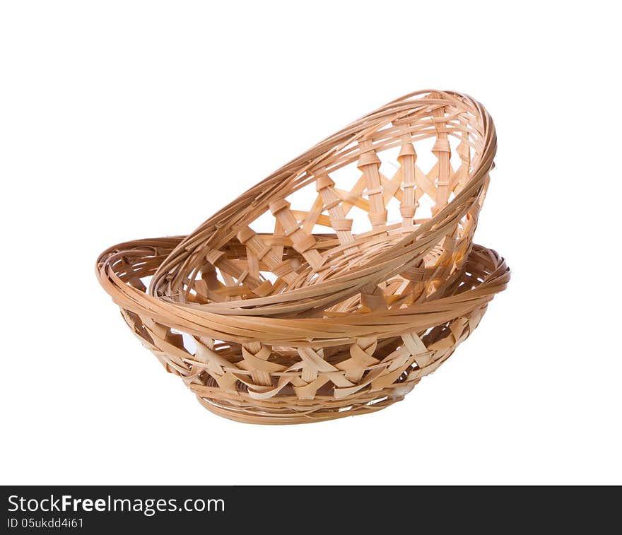 Wicker Basket Isolated On White Background