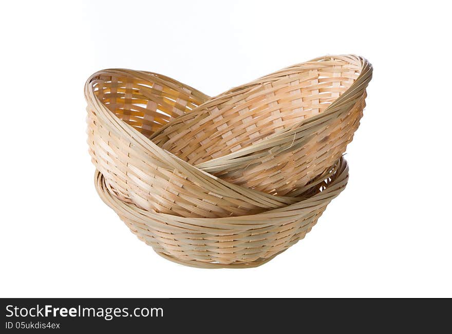 Wicker Basket Isolated On White Background