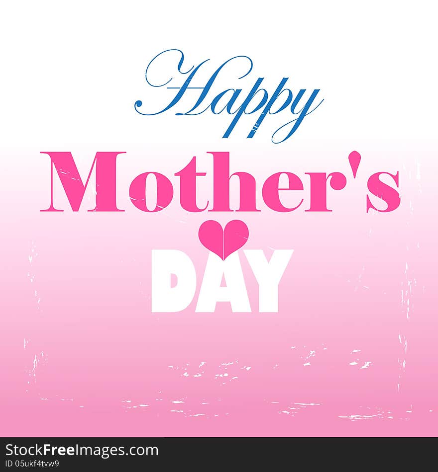 Graphics card Mothers Day with hearts on pink background. Graphics card Mothers Day with hearts on pink background