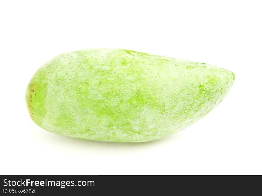 Green mango isolated on white background