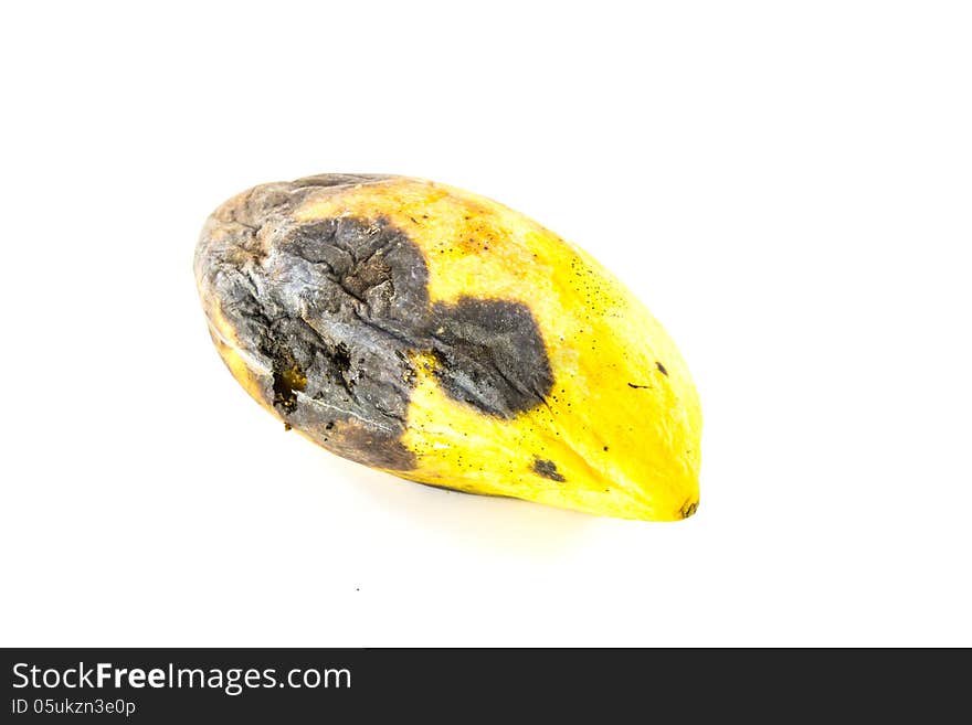 Rot Mango Fruit On White Background