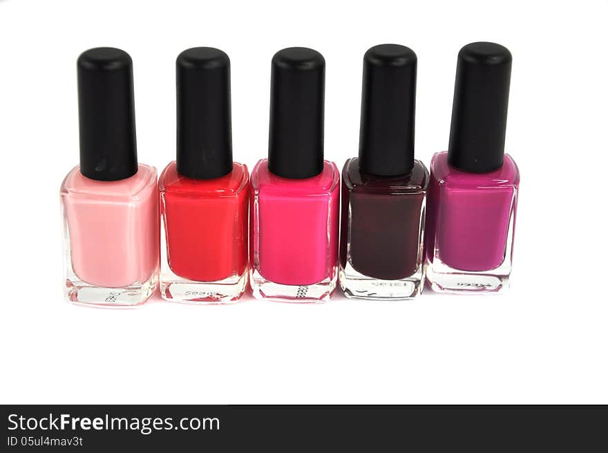 Warm colors of nail polish