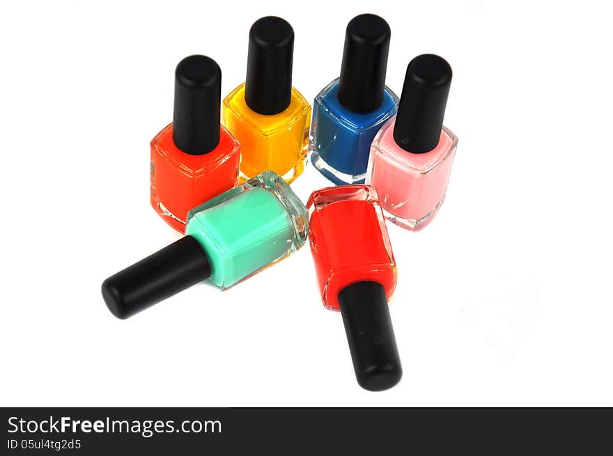 Nail polish of bright colors. Nail polish of bright colors