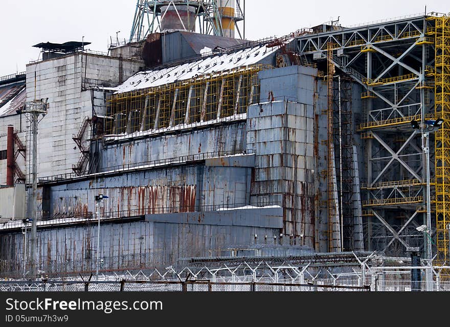 Chernobyl reactor 4 sarcophagus detail