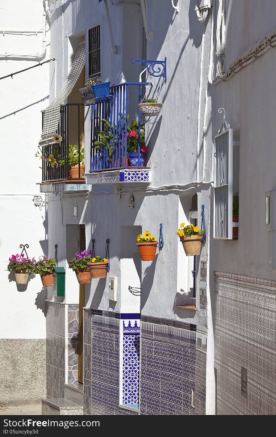 Street scene in the white village of Competa, Andalusia, Spain. Street scene in the white village of Competa, Andalusia, Spain