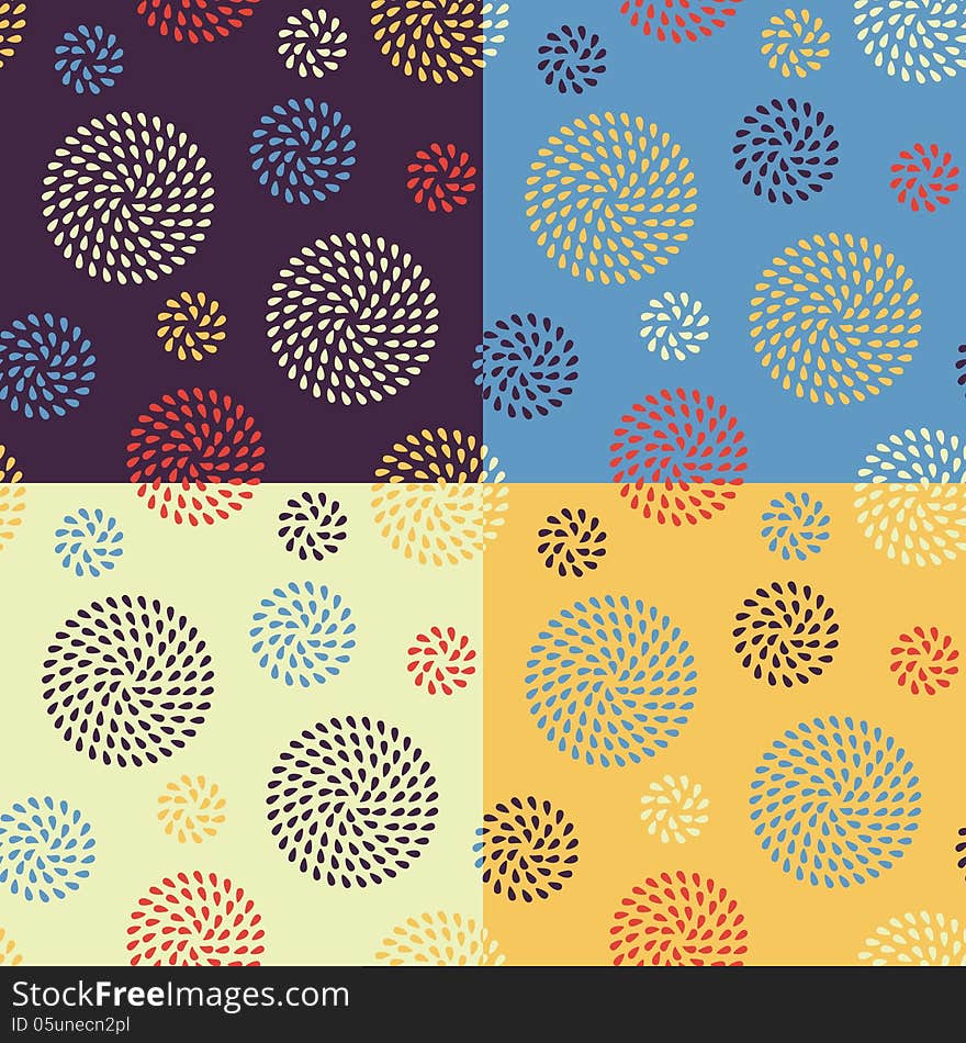 Set Of Four Seamless Patterns