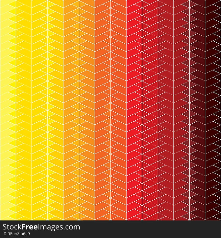 Abstract colorful backdrop of geometric shapes- vector graphic. This illustration has repetitive diamonds, rhombus & triangles shaped pattern made of orange, red, brown colors