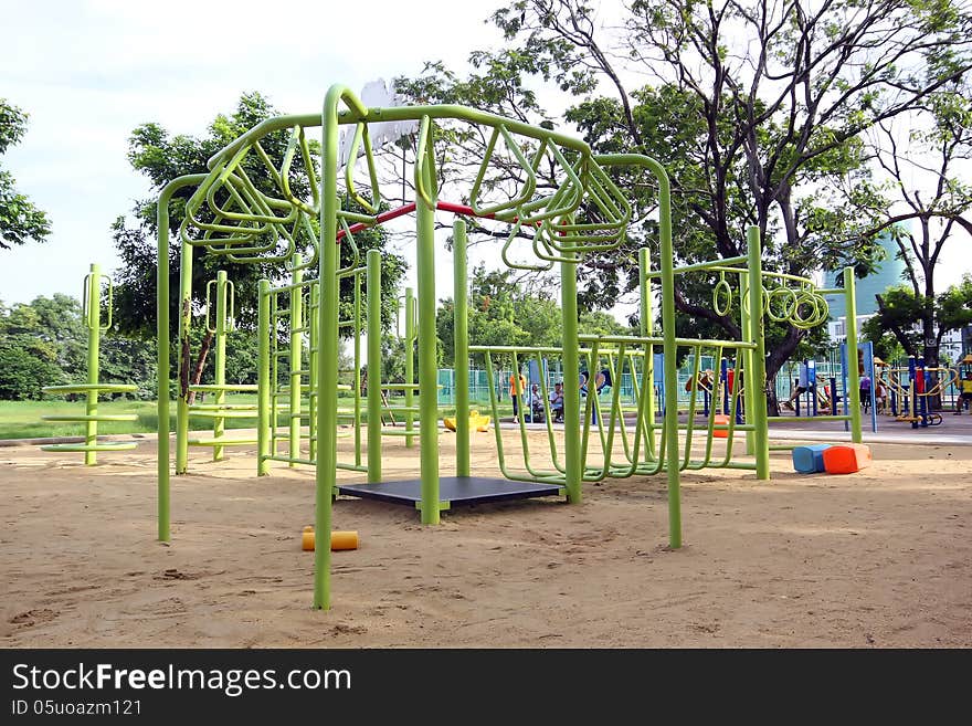 Colorful children playground in the park