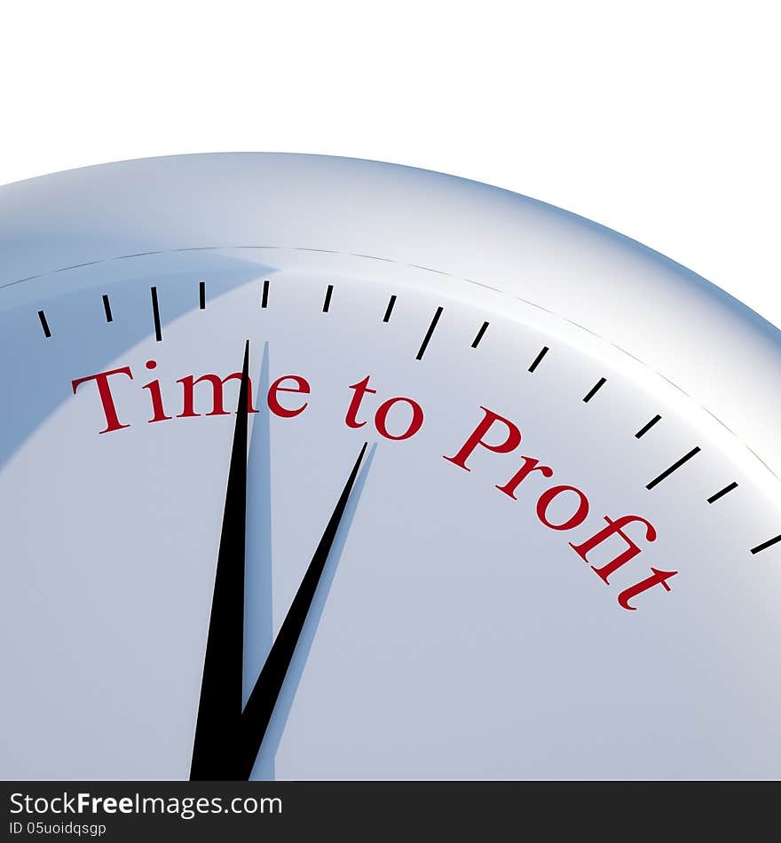 Clock sign, concept of Time is Profit. Clock sign, concept of Time is Profit