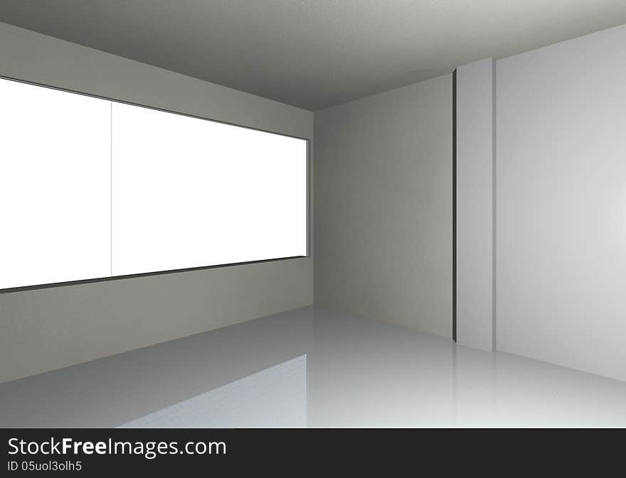 3D render of empty room